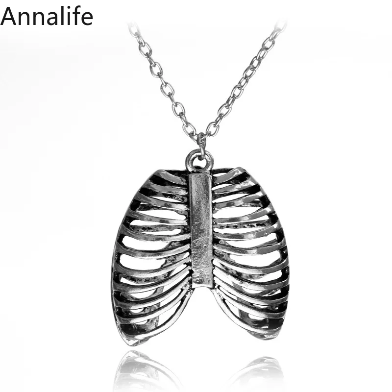 Новинка 2019 готическое Винтажное колье в рубчик анатомический скелет сердце