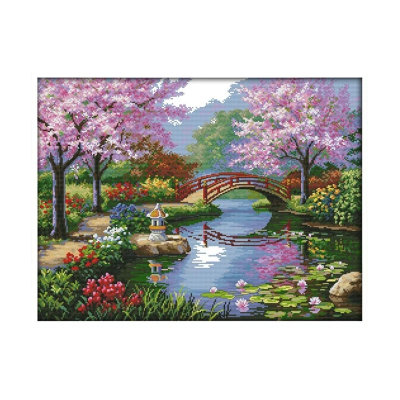 

57 * 45 cm DIY cross needle in embroidery kits Kit 14CT hand pattern of beautiful park area