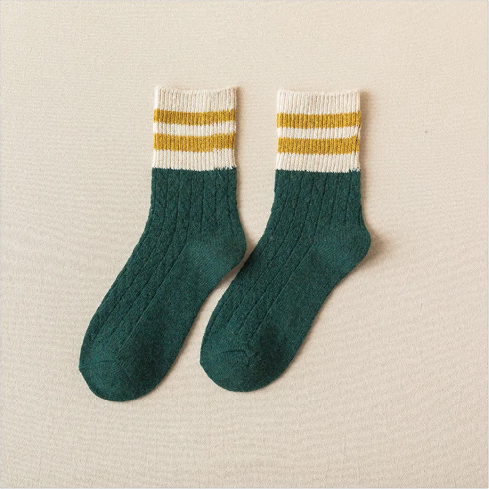 Новые носки женские зимние шерстяные корейские колледжские уличные модные