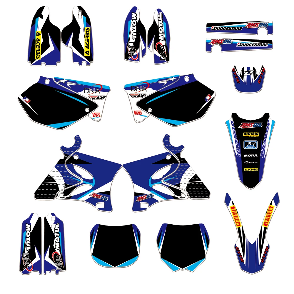

Комплект графических наклеек для Yamaha YZ125, YZ250, 2002, 2003, 2004, 2005, 2006, 2007, 2008, 2009, 2010, 2011, 2012, 2013, 2014