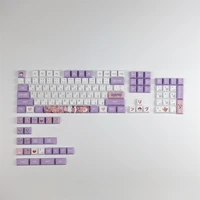 fat butyl cherry profile pbt purple white keycaps full set mechanical keyboard keycaps dye sub 1 75u 2u shift key gh60 gk61 gk64