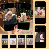 cute little pink pet pig phone case for xiaomi redmi 7 8 9t a3pro 9se k20 mi8 max3 lite 9 note 9s 10 pro