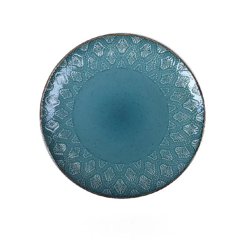 11 дюймов скандинавском тиснением Ретро Керамика дома тарелка большой Западной