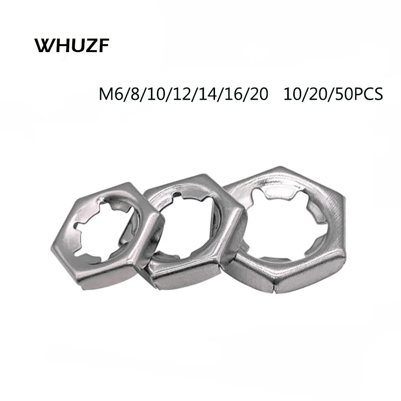 10/20/50 шт. M6 M8 M10 M12 M16 M20 304 фиксирующая гайка из нержавеющей стали DIN7967