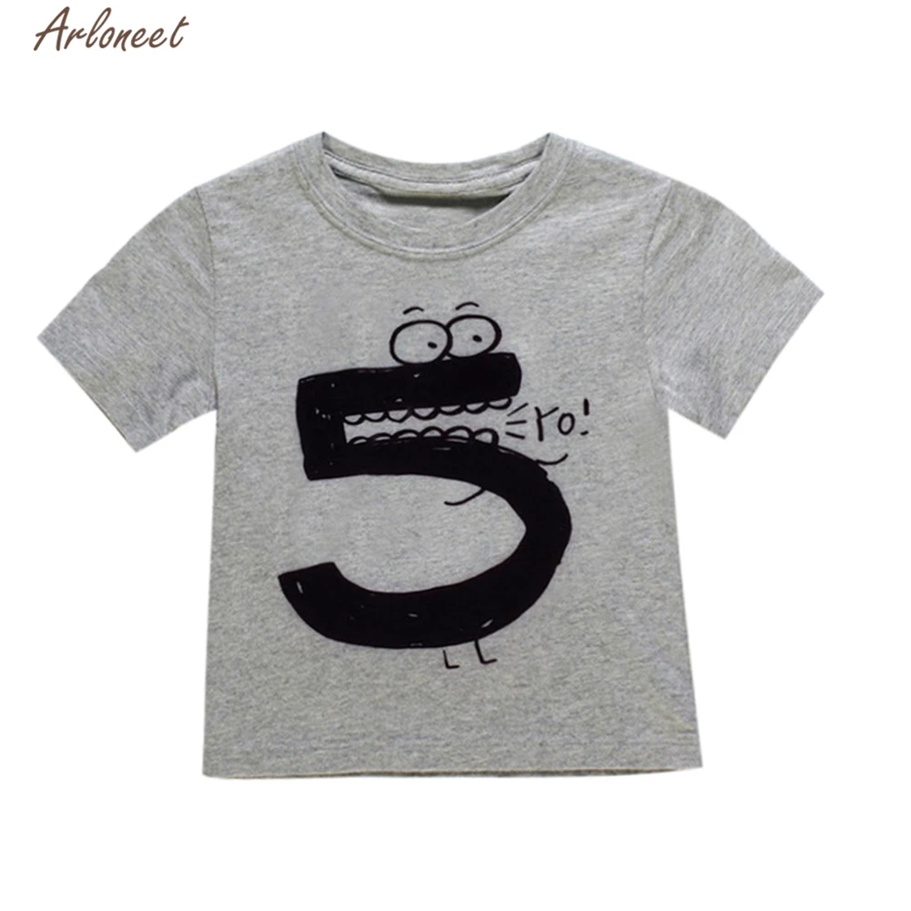 Одежда ARLONEET Детская футболка с принтом цифр для девочек и мальчиков топы