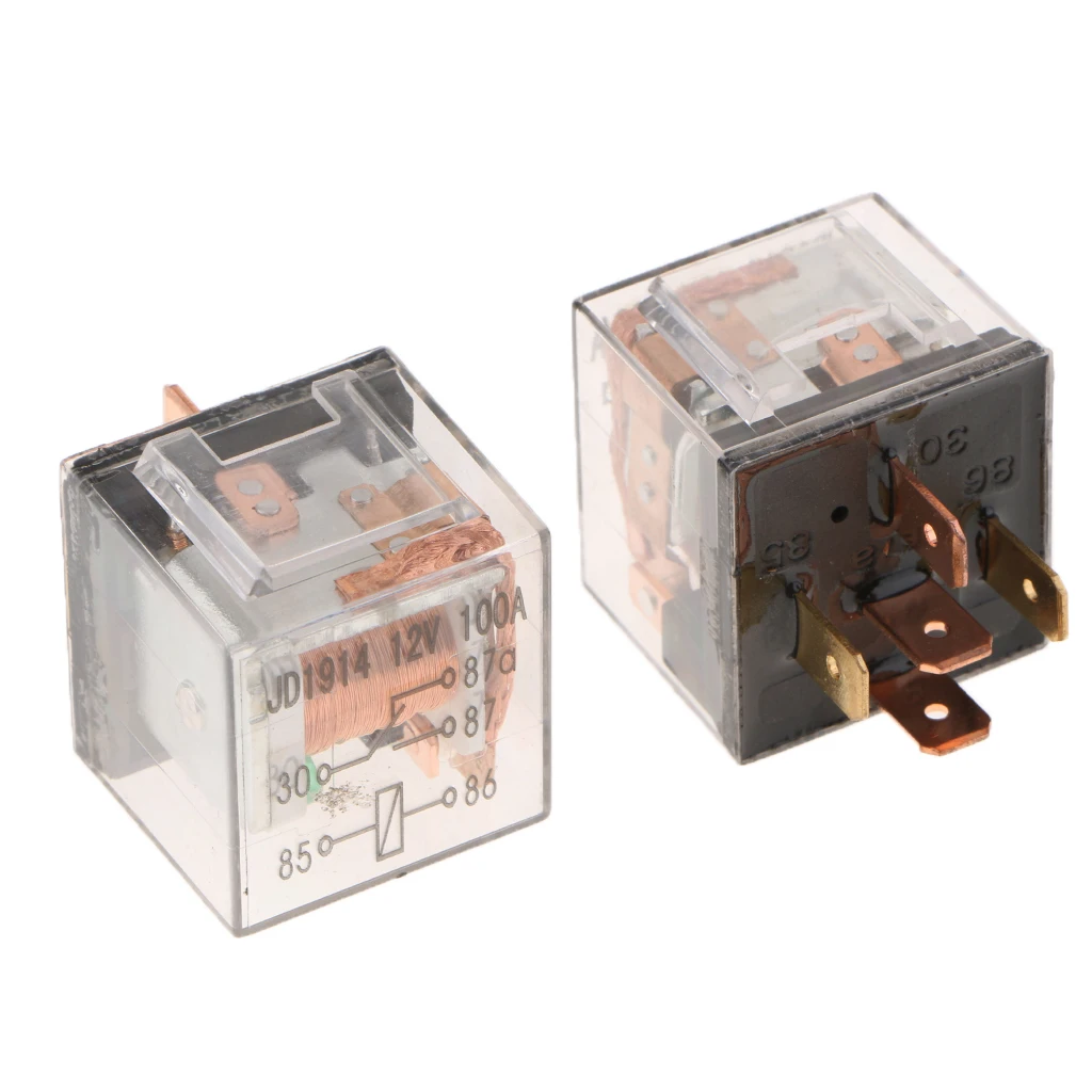 

2 Pieces 100A 12VDC Automotive Car Truck On Off Changeover Switch 5Pin Relay