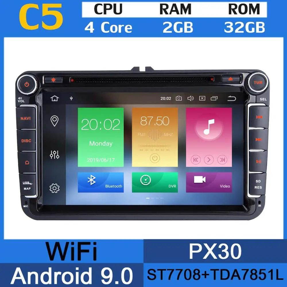 4Core 2G RAM 32G GB " PX6 4G ram+ 64G rom Android 9,0 автомобильный dvd-плеер для VW Caddy Sharan Amarok Scirocco polo V 6R Multivan T5 Bettle автомобильный радиоприемник - Цвет: 4Core 2G RAM 32G GB