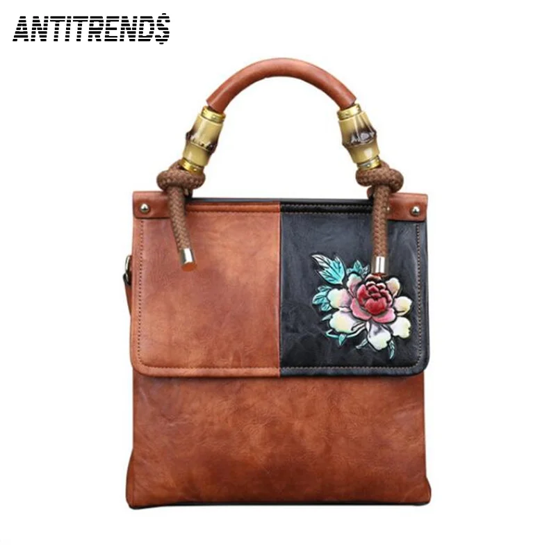 

Luxury Vintage Floral Embossed PU Leather Handbags Women Flap Bags Ladies Shoulder Bag Handle Satchel Hasp Tote Cross Body Bags