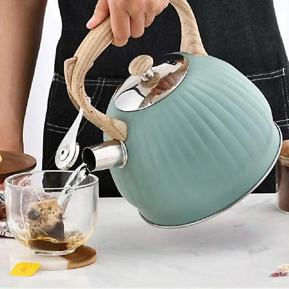 

Kettle Large Capacity Dust-proof Pumkin Shaped Stainless Steel Tea Pot for Kitchen