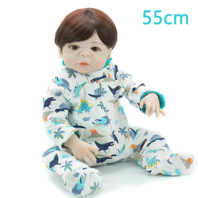 22 дюймов Reborn Baby Doll игрушки 55 см полный силиконовый винил реалистичные Красивые