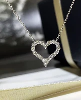 2022 top quality trendy fashion zircon love necklace for women aaa zirconia heart clavicle choker collar wedding jewelry pendant