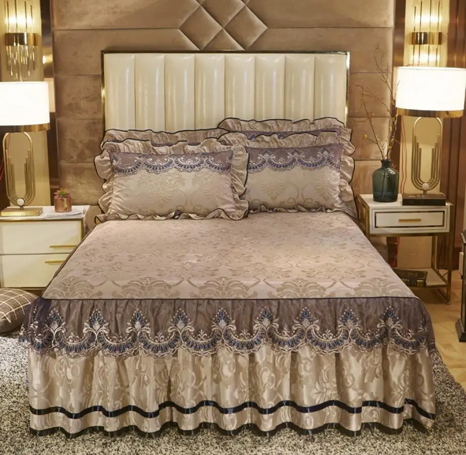 Кружевное постельное белье принцессы наволочки розово-красного цвета с