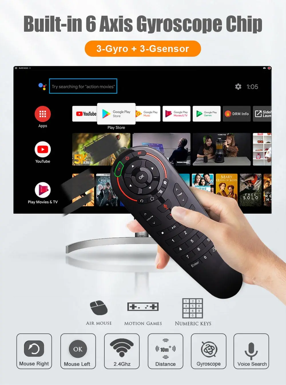 G30S Voice Remote Control 2.4G Wireless Air Mouse G30 33 keys IR learning Gyro Sensing Smart Remote for Android TV BOX Game PC