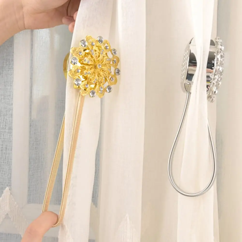 

Metal Great Plating Fadeless Flower Curtain Holder Lightweight Curtain Tieback Unique Shape for Dorm