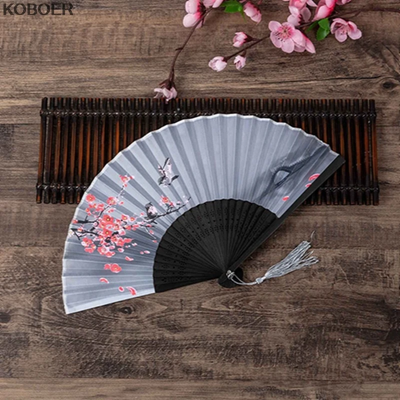 

Vintage Chinese Spun Flower Printing Hand Fan Folding Hollow Carved Hand Fan Event & Party Supplies Craft Gift