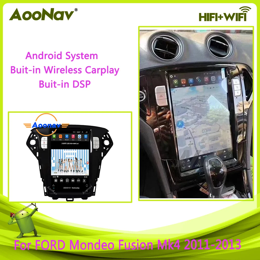 

Автомобильное радио, Android 10, вертикальный экран, для Ford Mondeo Fusion Mk4 2011-2013, GPS-навигация, стерео, Мультимедийный, DVD-плеер