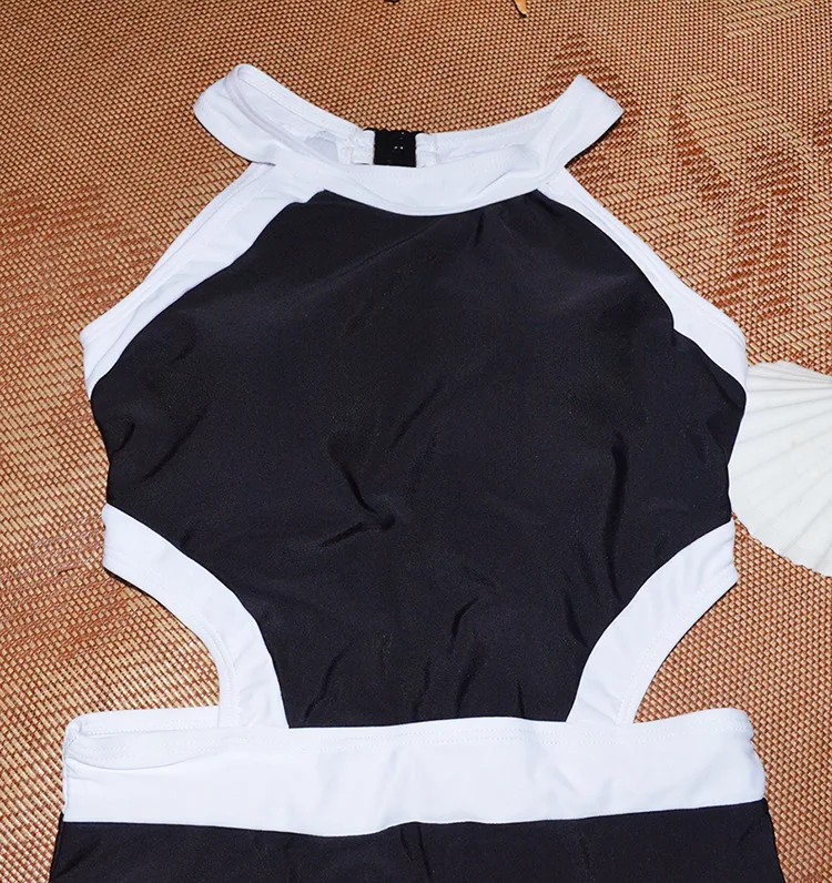 Новые Купальники черные и белые купальники бикини Цельный купальник с принтом в