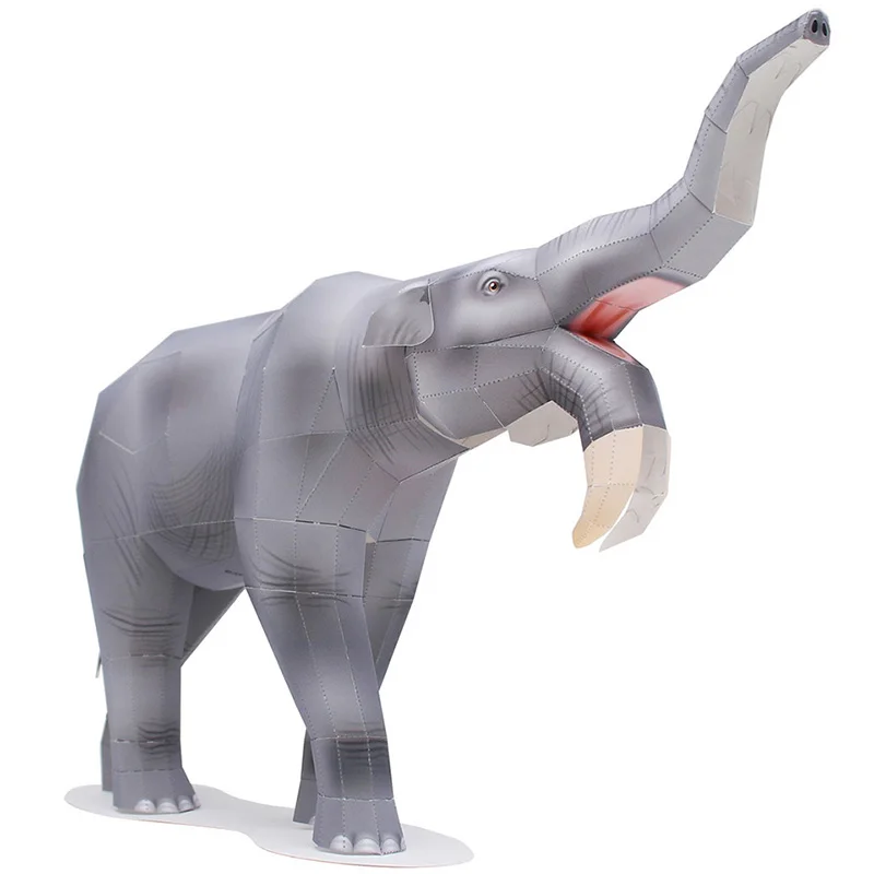 Deinotherium слон и рисунком в виде птичек-оригами арт складной мини 3D Бумага модель