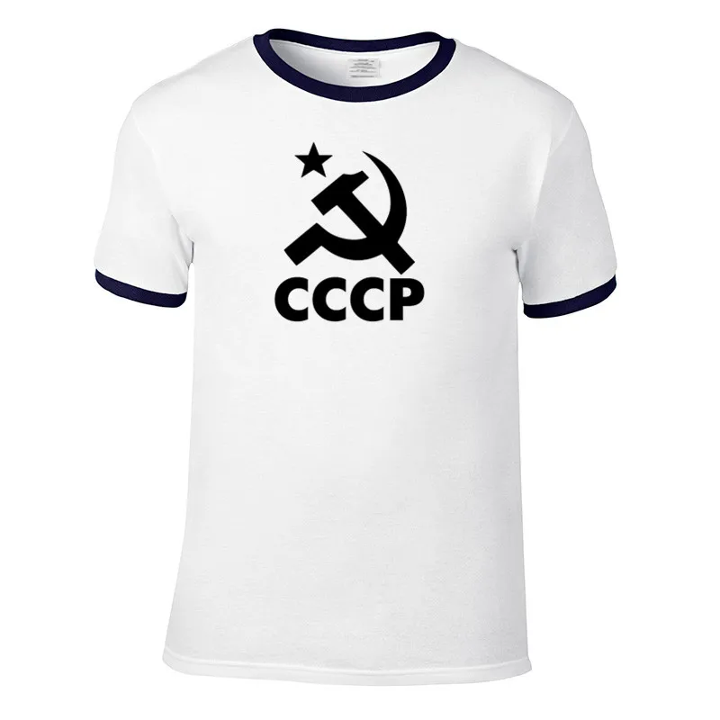 

CCCP USSR Hammer sickle Casual Raglan Sleeve Printed T-Shirt Men Cotton Top Tees Summer Fashion