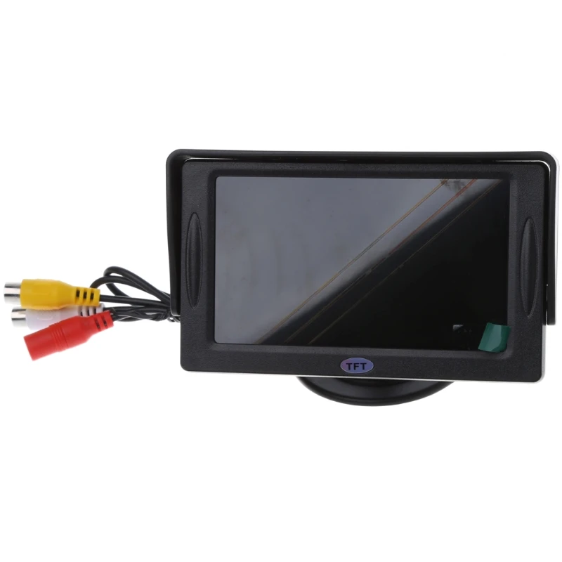

4.3" LCD Monitor Car Reverse Rear View Back Up Camera Wired Kit Night Vision