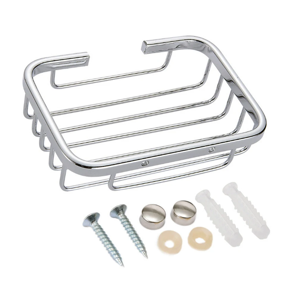 

Fashionable Soap Dish Stainless Steel Basket Plating Wall Mounted Hollow Soap Holder Basket Tray Rack Storage Shelves Box