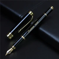 golden text custom engraved fountain pen office school commemorate gift full metal pen student writing stationery