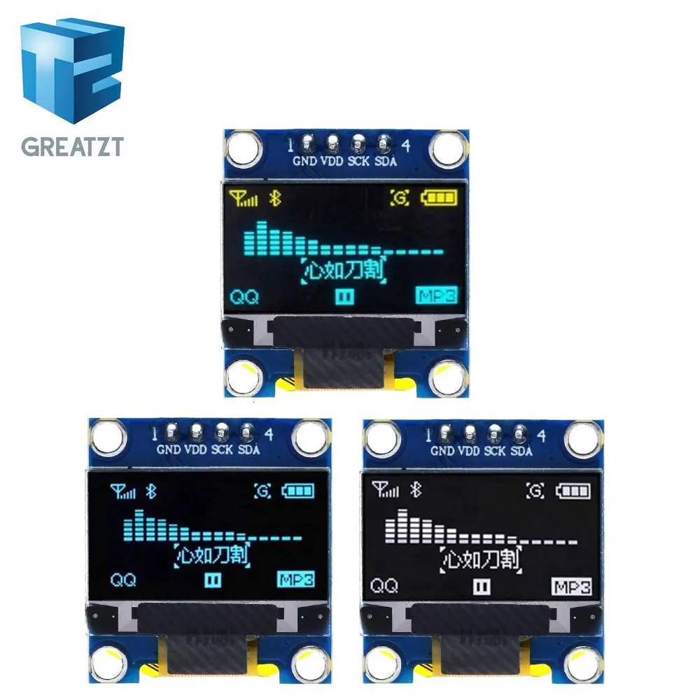 0,96 дюймов IIC Серийный желтый синий OLED дисплей модуль 128X64 IEC SSD1306 12864 плата с ЖК-экраном GND VCC SCL SDA 0,9" для Arduino