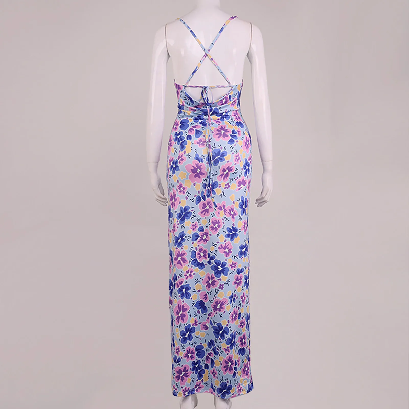 

Elegant And Dignified Dress Women 2021 Printting Sling Tube Top Dress Slim Sleeveless Evening Dress Female