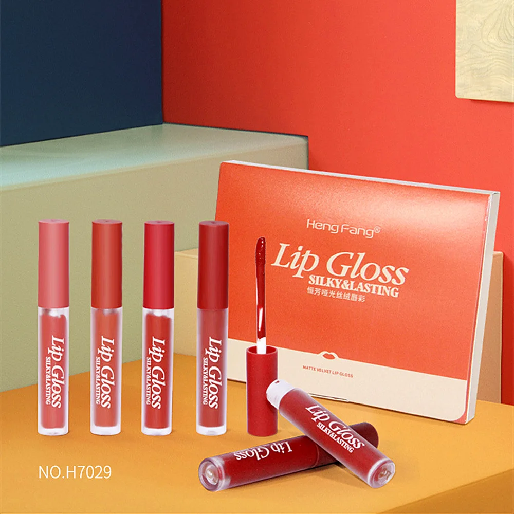 Hengfang Тыква Цвет стиль макияж губы увлажняющая матовая блеск для губ стойкий