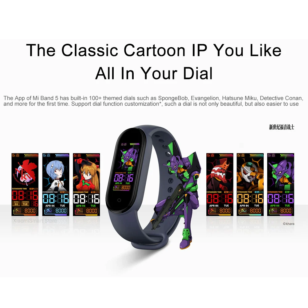 Mi Band 5 глобальная версия Xiaomi Смарт браслет 4 цветной дисплей умный Bluetooth для спорта