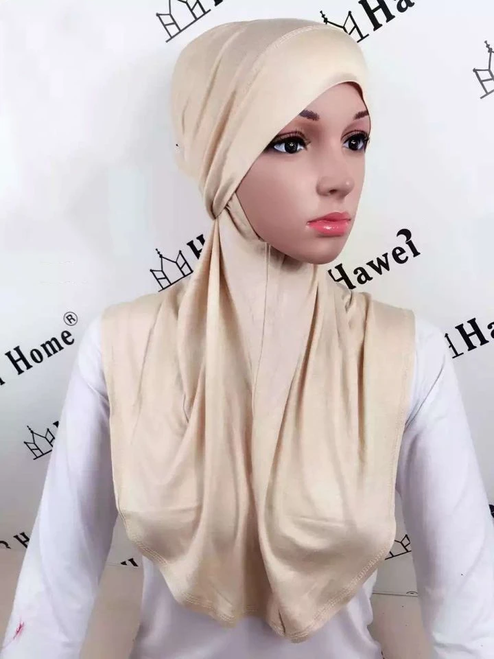 Мусульманский Хиджаб хиджаб Однотонный женский мягкий хлопковый эластичный