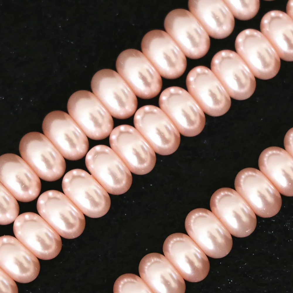 Бусины круглые с искусственным жемчугом 5 х8 мм 15 дюймов|loose beads|jewelry diybeads rondelle |