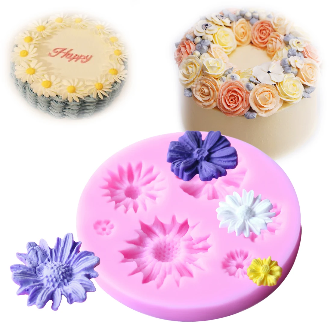 1 шт. 3D Подсолнух лук искусственная помадка ремесло торт конфеты искусственный