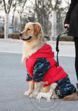 Зимнее теплое хлопковое ветрозащитное пальто для собаки куртка с капюшоном