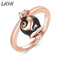 laya silver ring for women pure 925 sterling silver shiny white cubic zirconia fine jewelry handmade enamel 2021 trend