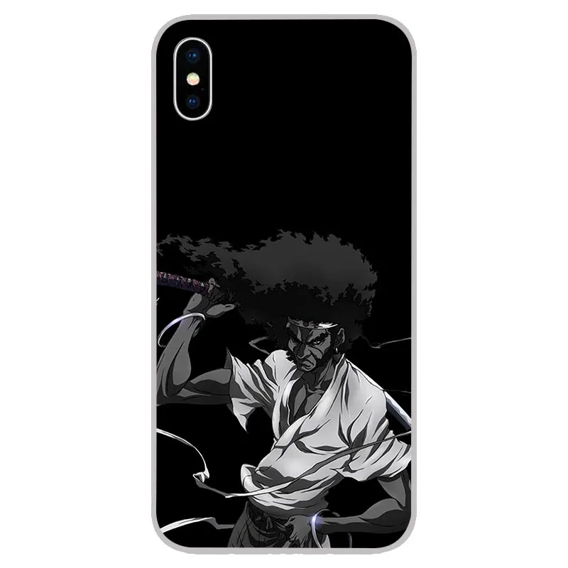 Афросамурай чехлы из мягкого силикона TPU Чехлы для iPhone 11 Pro XS Max X XR 8 7 6S Plus 5S SE 4S