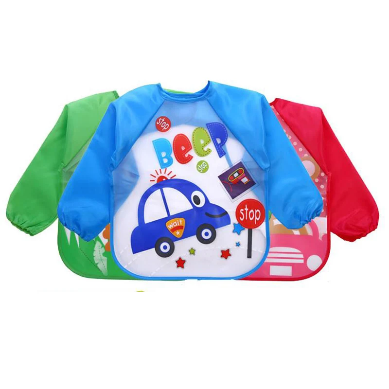 

Cartoon Cute Children Baby Kids Toddler Waterproof Long Sleeve Art Smock Feeding Bib Apron Fit 2-5 Years