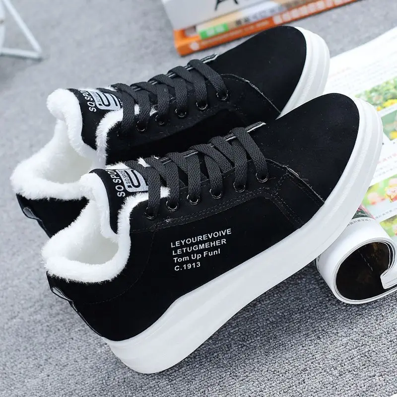 

Winter Brand Women Shoes Warm Fur Plush Lady Casual Shoes Lace Up Fashion Sneakers Zapatillas Mujer Platform Snow Boots Mujer