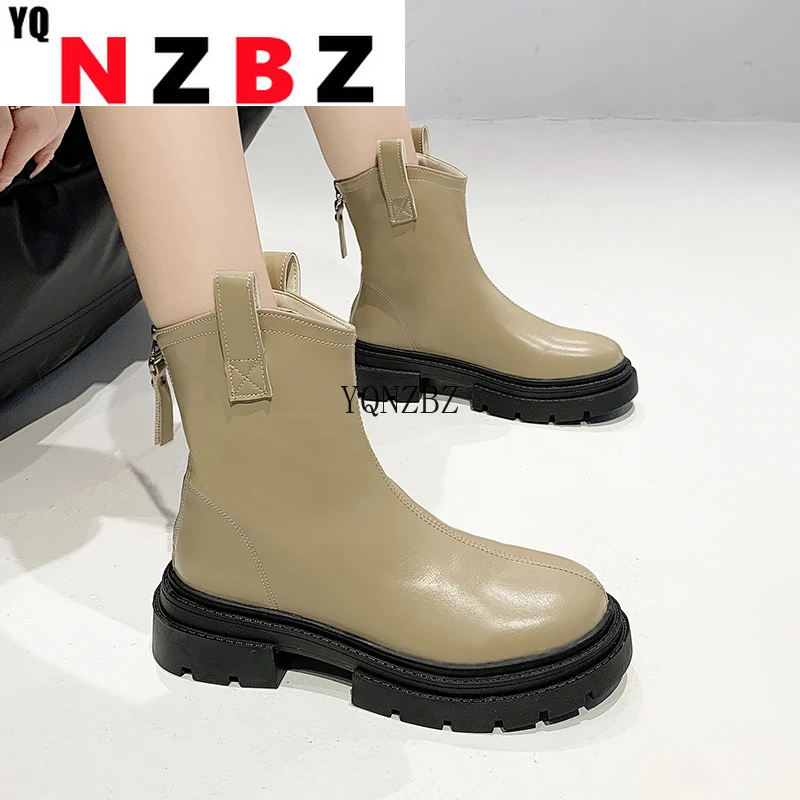 

New Luxury Chelsea Boots Women Ankle Boots Thick Heel Winter Shoes Woman Platform Martin Boot Brand Designer Women Boots 2022