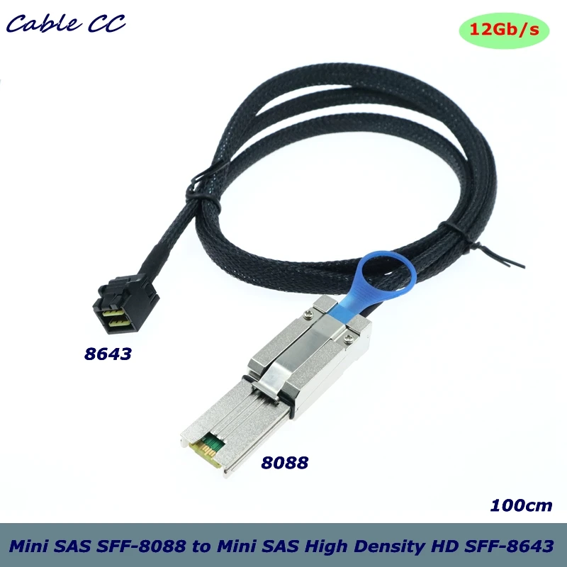 Mini Sas Externo Sff8088 para Mini Sas Alta Densidade hd Sff9643 Servidor de Dados Disco Rígido Raid Cabo Melhor Qualidade Cabos de computador e conectores