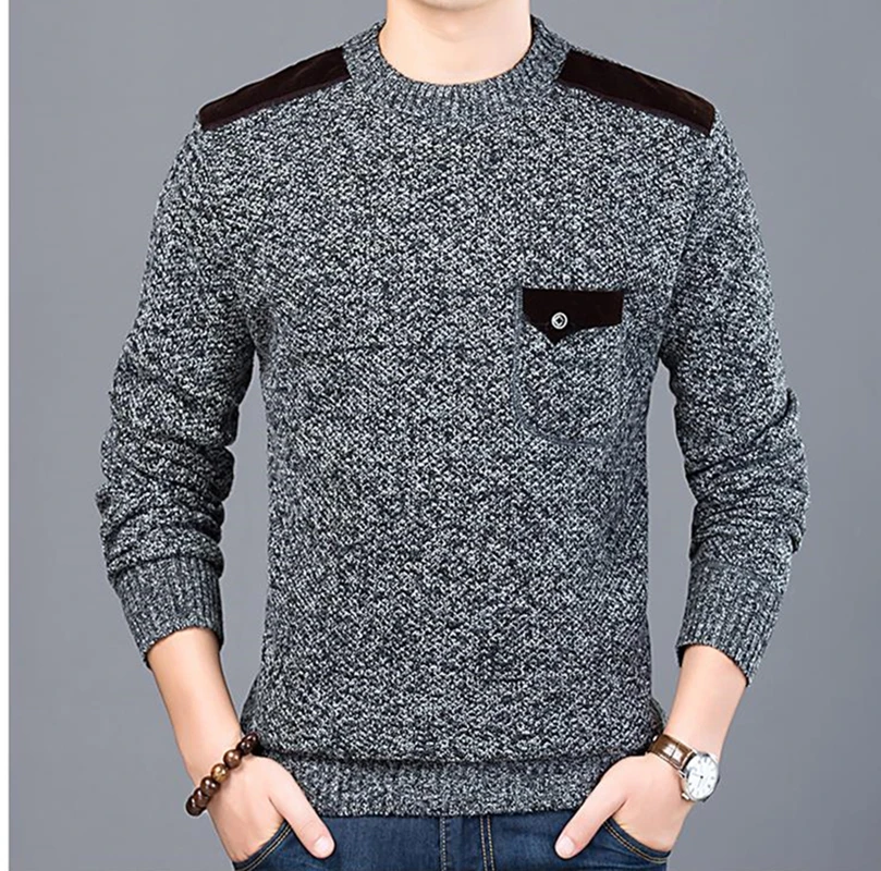 Новинка осени 2019 модный брендовый мужской свитер пуловеры приталенная