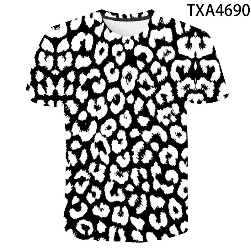 

Leopard Print 2021 New summer 3D Printed T-shirts Casual Fashion Boy Girl Kids Fashion Streetwear Men Women Children Tops Tee