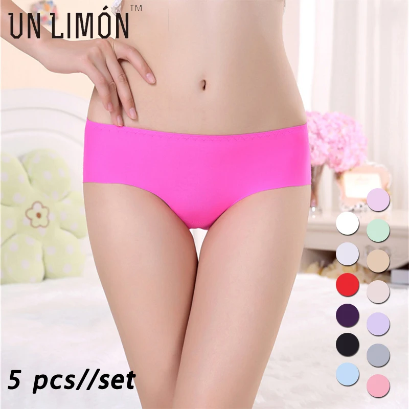 

Hot Sale Women Underwear [5Pcs] Plus Size L~4XL Sexy Breathable Briefs Mid-waist Seamless panties
