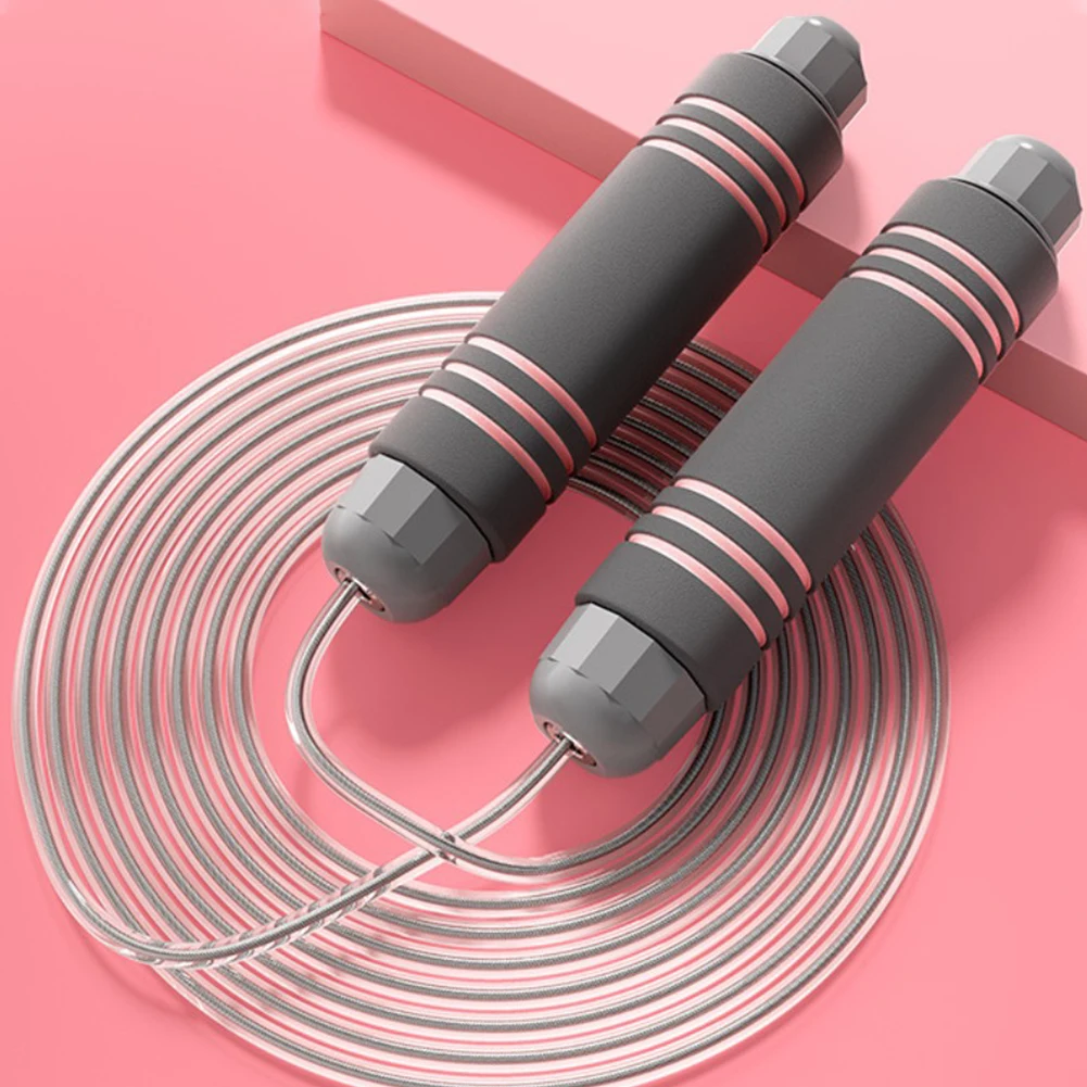 

Jump Rope Tangle-Free Rapid Speed Weighted Jumping Rope Cable 360 Degree Bearings Non-Slip Grip Skipping Rope Gym Fitness Sport
