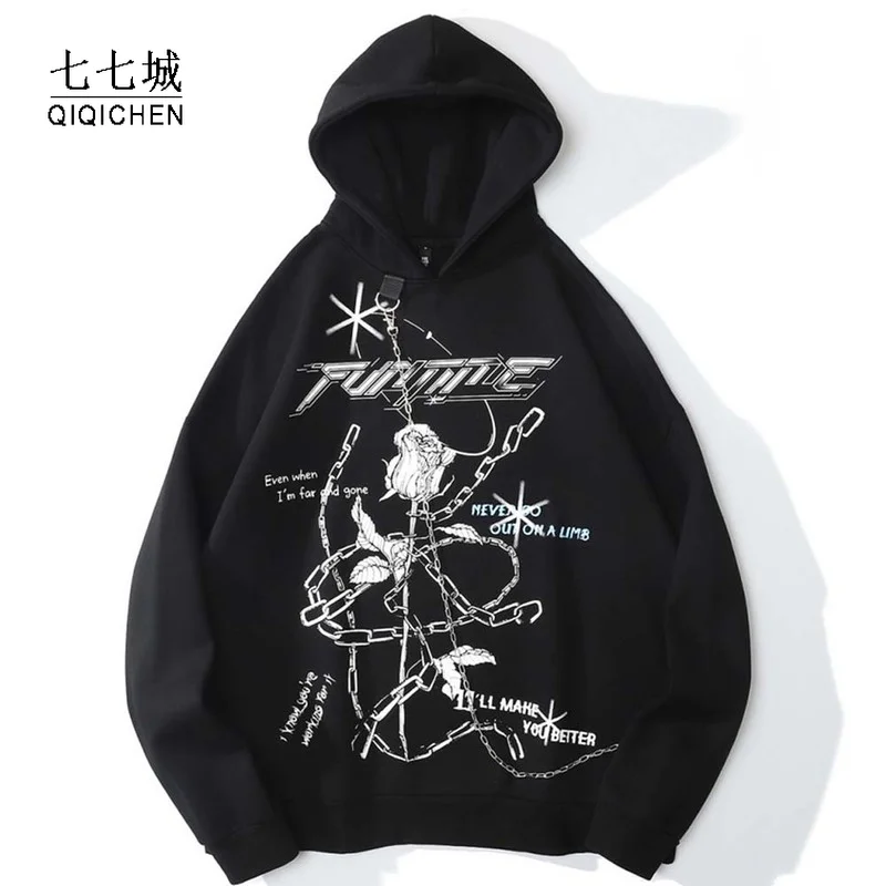 

Толстовка мужская с принтом роз, х/б, с капюшоном