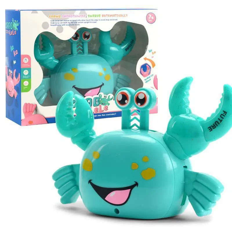 

Chain Clockwork Toy For Kid Electric Cartoon Crab Flash Light Music Toy Montessori Education Puzzle Parent-child Interactive Toy
