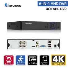 Ultra HD 4K 4CH AHD Analog Video Recorder H.265+ 4K 8MP 4CH 6 in 1 Hybrid DVR TVI CVBS CVI IP NVR For Home CCTV IPC IP Camera