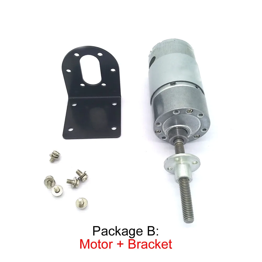 12V Micro Electirc Motor Long Shaft DC 6V Threaded For DIY parts JGB37-555 with Flange | Обустройство дома