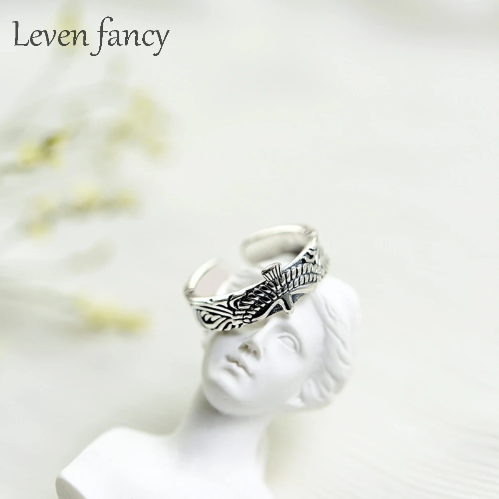 Женское 925 винтажное серебряное кольцо с летящим орлом | Украшения и аксессуары