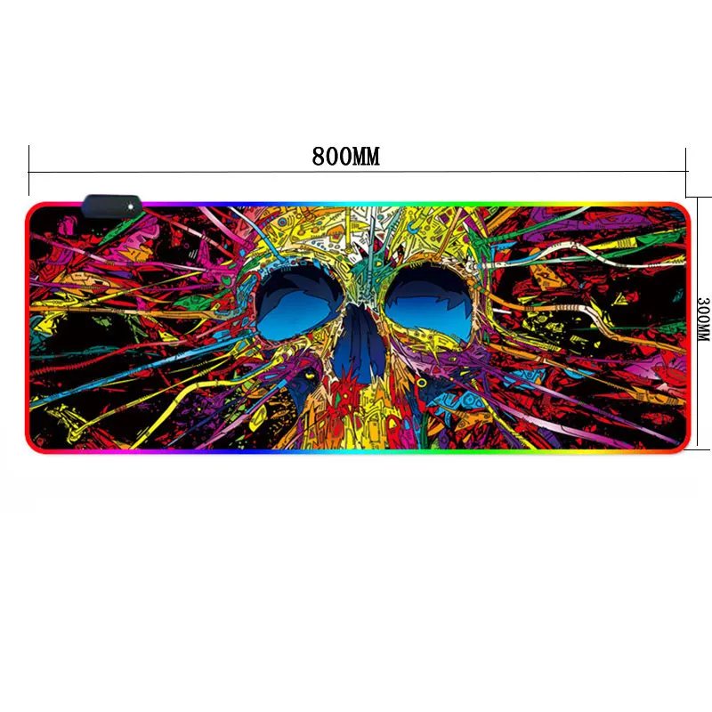 Игровой коврик для мыши с RGB-подсветкой большой компьютерный размера XXL